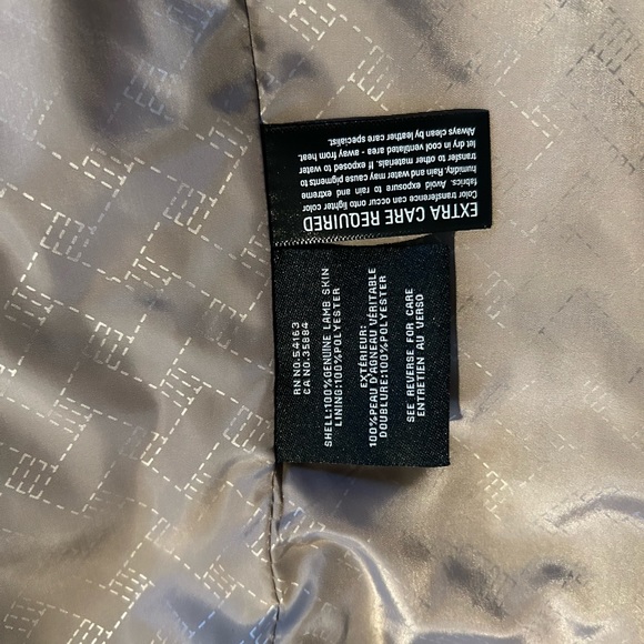 COLE HAAN SIGNATURE Cole Haan Lambskin Leather Jacket Beige - Picture 5 of 10